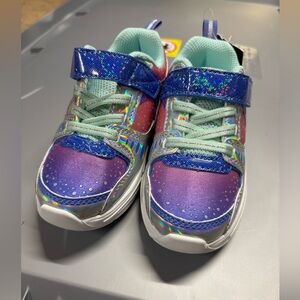 Athletic Works Holographic Sneakers with Mint and Pink Accents